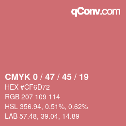 颜色代码: CMYK 0 / 47 / 45 / 19 | qconv.com