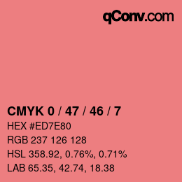 Color code: CMYK 0 / 47 / 46 / 7 | qconv.com