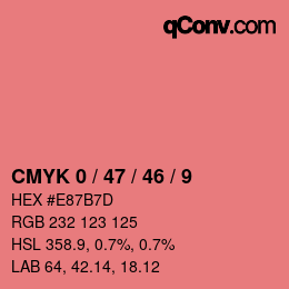 Color code: CMYK 0 / 47 / 46 / 9 | qconv.com