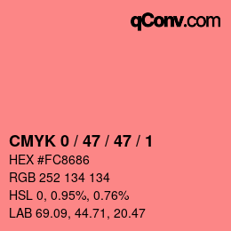 Color code: CMYK 0 / 47 / 47 / 1 | qconv.com