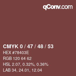カラーコード: CMYK 0 / 47 / 48 / 53 | qconv.com