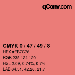 Color code: CMYK 0 / 47 / 49 / 8 | qconv.com