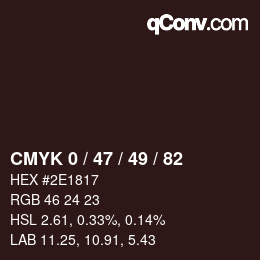 Color code: CMYK 0 / 47 / 49 / 82 | qconv.com