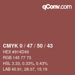 Color code: CMYK 0 / 47 / 50 / 43 | qconv.com