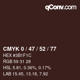 Color code: CMYK 0 / 47 / 52 / 77 | qconv.com