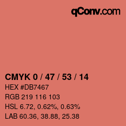颜色代码: CMYK 0 / 47 / 53 / 14 | qconv.com