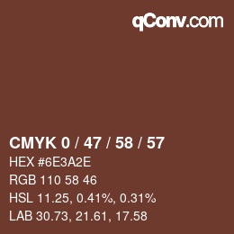 Color code: CMYK 0 / 47 / 58 / 57 | qconv.com