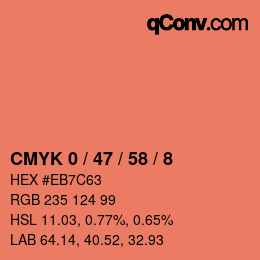 颜色代码: CMYK 0 / 47 / 58 / 8 | qconv.com