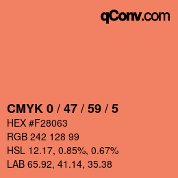 Color code: CMYK 0 / 47 / 59 / 5 | qconv.com