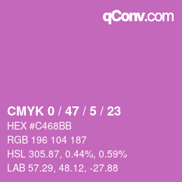 Farbcode: CMYK 0 / 47 / 5 / 23 | qconv.com