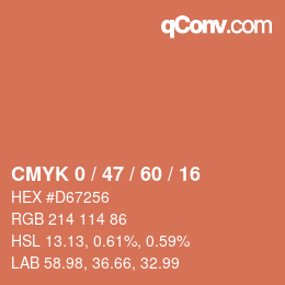 Color code: CMYK 0 / 47 / 60 / 16 | qconv.com