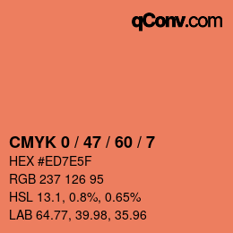 カラーコード: CMYK 0 / 47 / 60 / 7 | qconv.com