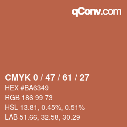 颜色代码: CMYK 0 / 47 / 61 / 27 | qconv.com