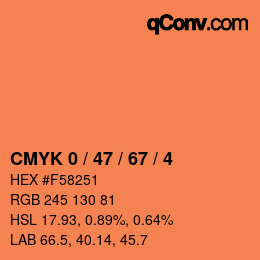 Color code: CMYK 0 / 47 / 67 / 4 | qconv.com