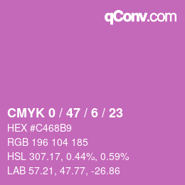 颜色代码: CMYK 0 / 47 / 6 / 23 | qconv.com