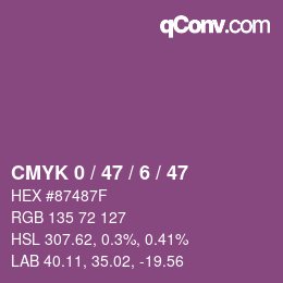 Color code: CMYK 0 / 47 / 6 / 47 | qconv.com