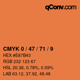 Código de color: CMYK 0 / 47 / 71 / 9 | qconv.com