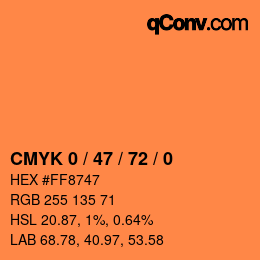 Color code: CMYK 0 / 47 / 72 / 0 | qconv.com