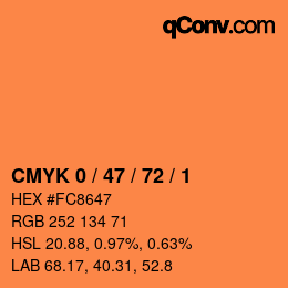 Color code: CMYK 0 / 47 / 72 / 1 | qconv.com
