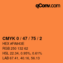 Color code: CMYK 0 / 47 / 75 / 2 | qconv.com