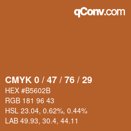 Farbcode: CMYK 0 / 47 / 76 / 29 | qconv.com