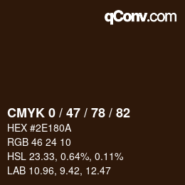 颜色代码: CMYK 0 / 47 / 78 / 82 | qconv.com