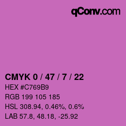 Farbcode: CMYK 0 / 47 / 7 / 22 | qconv.com
