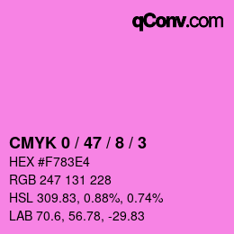 カラーコード: CMYK 0 / 47 / 8 / 3 | qconv.com