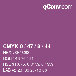 Color code: CMYK 0 / 47 / 8 / 44 | qconv.com