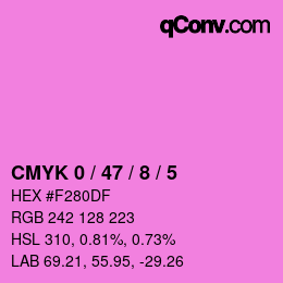 カラーコード: CMYK 0 / 47 / 8 / 5 | qconv.com