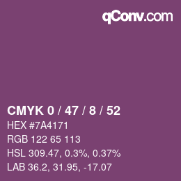 Color code: CMYK 0 / 47 / 8 / 52 | qconv.com