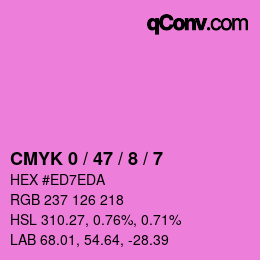 カラーコード: CMYK 0 / 47 / 8 / 7 | qconv.com