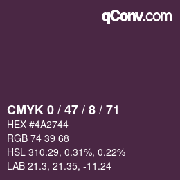 Color code: CMYK 0 / 47 / 8 / 71 | qconv.com
