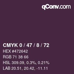 Color code: CMYK 0 / 47 / 8 / 72 | qconv.com