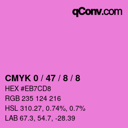 Farbcode: CMYK 0 / 47 / 8 / 8 | qconv.com