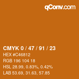 Color code: CMYK 0 / 47 / 91 / 23 | qconv.com