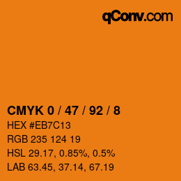 Farbcode: CMYK 0 / 47 / 92 / 8 | qconv.com