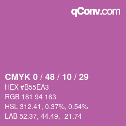 Farbcode: CMYK 0 / 48 / 10 / 29 | qconv.com