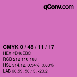 颜色代码: CMYK 0 / 48 / 11 / 17 | qconv.com