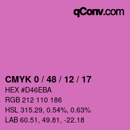 颜色代码: CMYK 0 / 48 / 12 / 17 | qconv.com