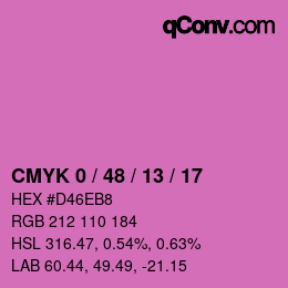 Color code: CMYK 0 / 48 / 13 / 17 | qconv.com