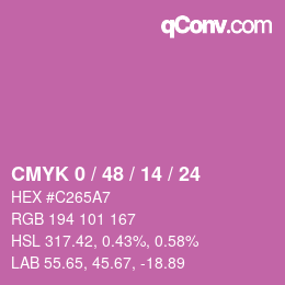 カラーコード: CMYK 0 / 48 / 14 / 24 | qconv.com