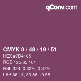 颜色代码: CMYK 0 / 48 / 19 / 51 | qconv.com