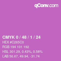 カラーコード: CMYK 0 / 48 / 1 / 24 | qconv.com