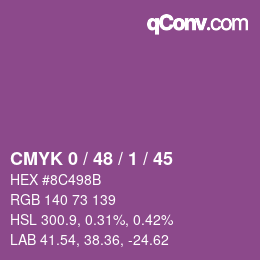 Color code: CMYK 0 / 48 / 1 / 45 | qconv.com