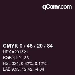 颜色代码: CMYK 0 / 48 / 20 / 84 | qconv.com