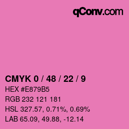 Farbcode: CMYK 0 / 48 / 22 / 9 | qconv.com