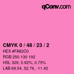 Color code: CMYK 0 / 48 / 23 / 2 | qconv.com