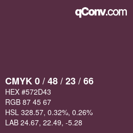 Color code: CMYK 0 / 48 / 23 / 66 | qconv.com