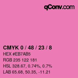 Farbcode: CMYK 0 / 48 / 23 / 8 | qconv.com